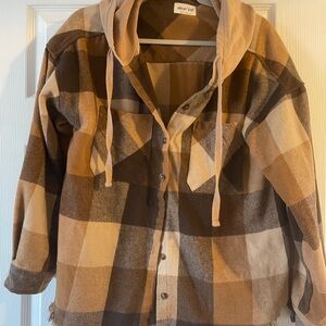 Women's Plaid Hooded Jacket